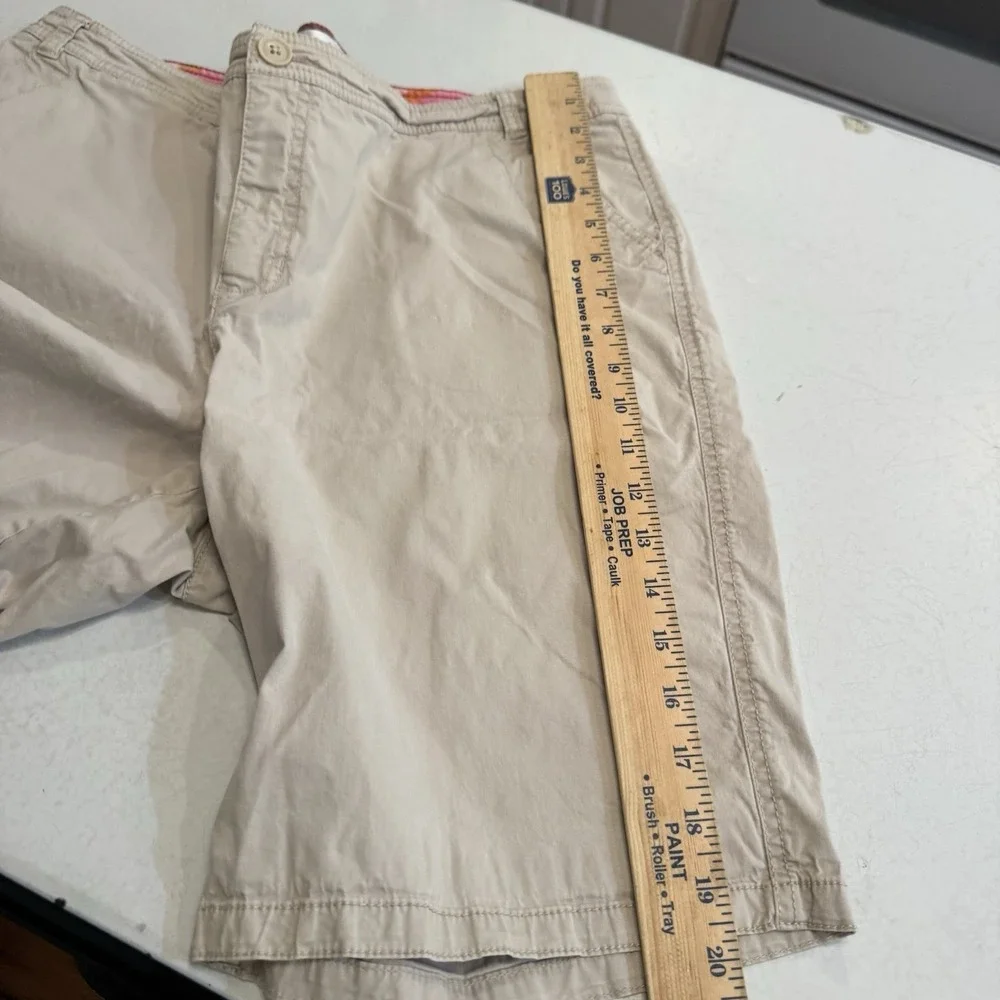Croft & Barrow‎ Womens Khaki Classic Fit Stretch Chino Shorts Size 16 Tan Cotton